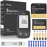 AuQty Cholesterol Test kit with 10 Cholesterol Test Strip for Home Use