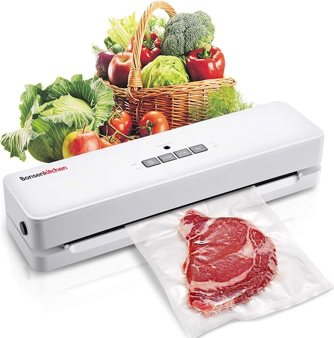 Machine Sous Vide Alimentaire Bonsenkitchen - Appareil Cuisson Sous Vide Avec 40 Sacs Inclus