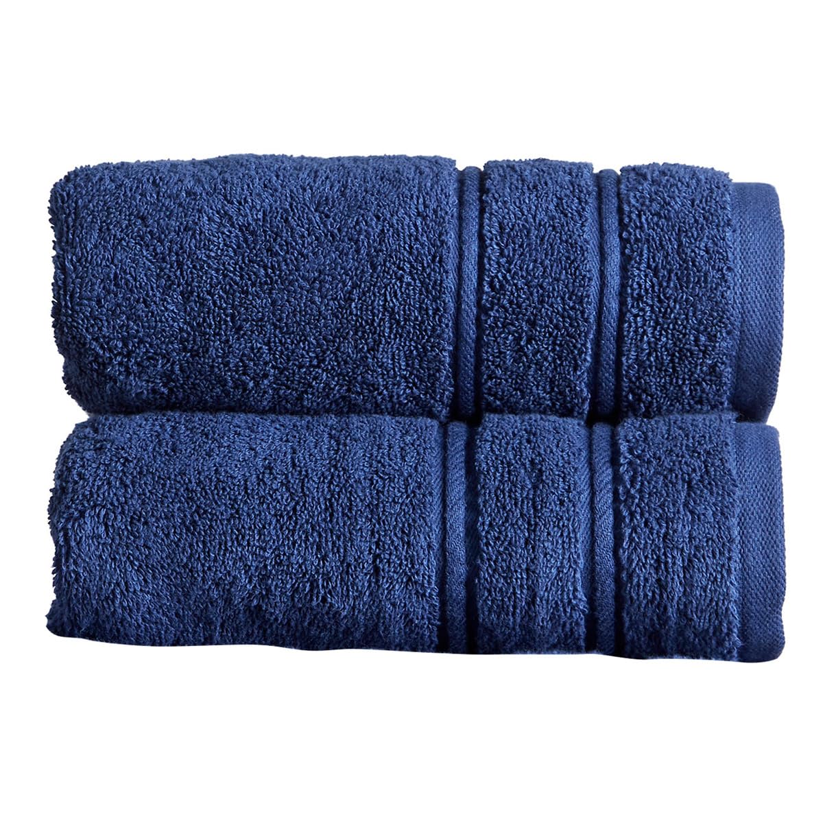 Christy Antalya Hand Towels | Set of 2 | 100% Turkish Cotton | 600GSM | Soft Plush Luxury Towel Set | 50cm x 90cm | Quick Dry | Denim Blue