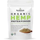 Earth Circle Organics Organic Hemp Protein Powder, Gluten Free, Plant Based & Vegan Raw Protein Powder - Perfect for Keto, Meal Replacement Shakes, Pre-Workout and Post Workout (8oz, Pack of 1)