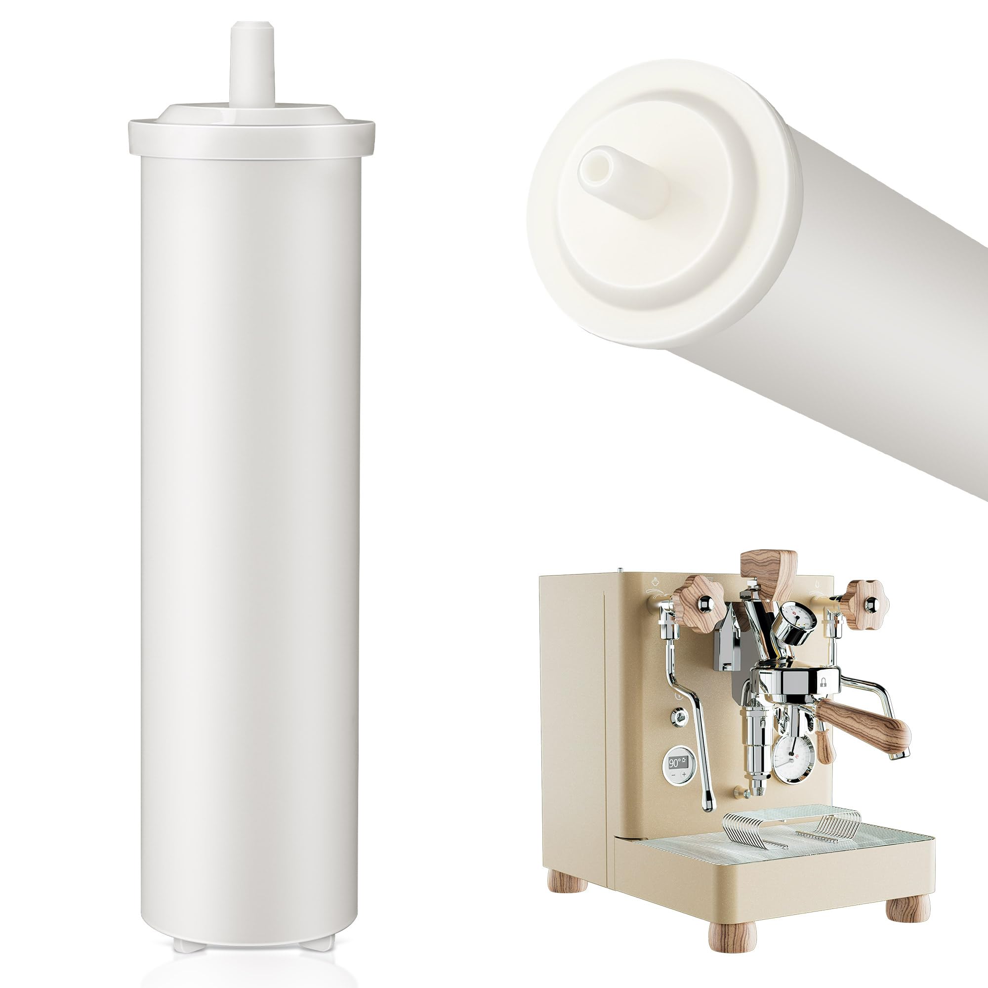 Photo 1 of Qualirey Cationic Resin Filter, Compatible with LELIT PLA930M Espresso Machines, 70L Water Softener for Tank, PDCCL05MLT0ZXX1, Removes Calcium & Magnesium, Releases Sodium, Prevents Limescale, White