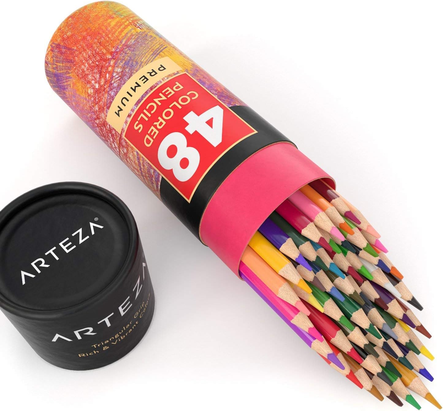 Arteza Colored Pencils, 48 Colors, Soft, Highly-Pigmented, Wax-Based Core Pencil Crayons, Art Supplies for Adults & Kids: Office Products