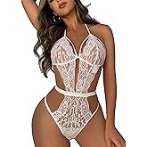 txsrbsj Sexy Women Lingerie High Cut Babydoll One-Piece Women's Lingerie Teddy Lace Bodysuit for Valentine (XS-XXL)