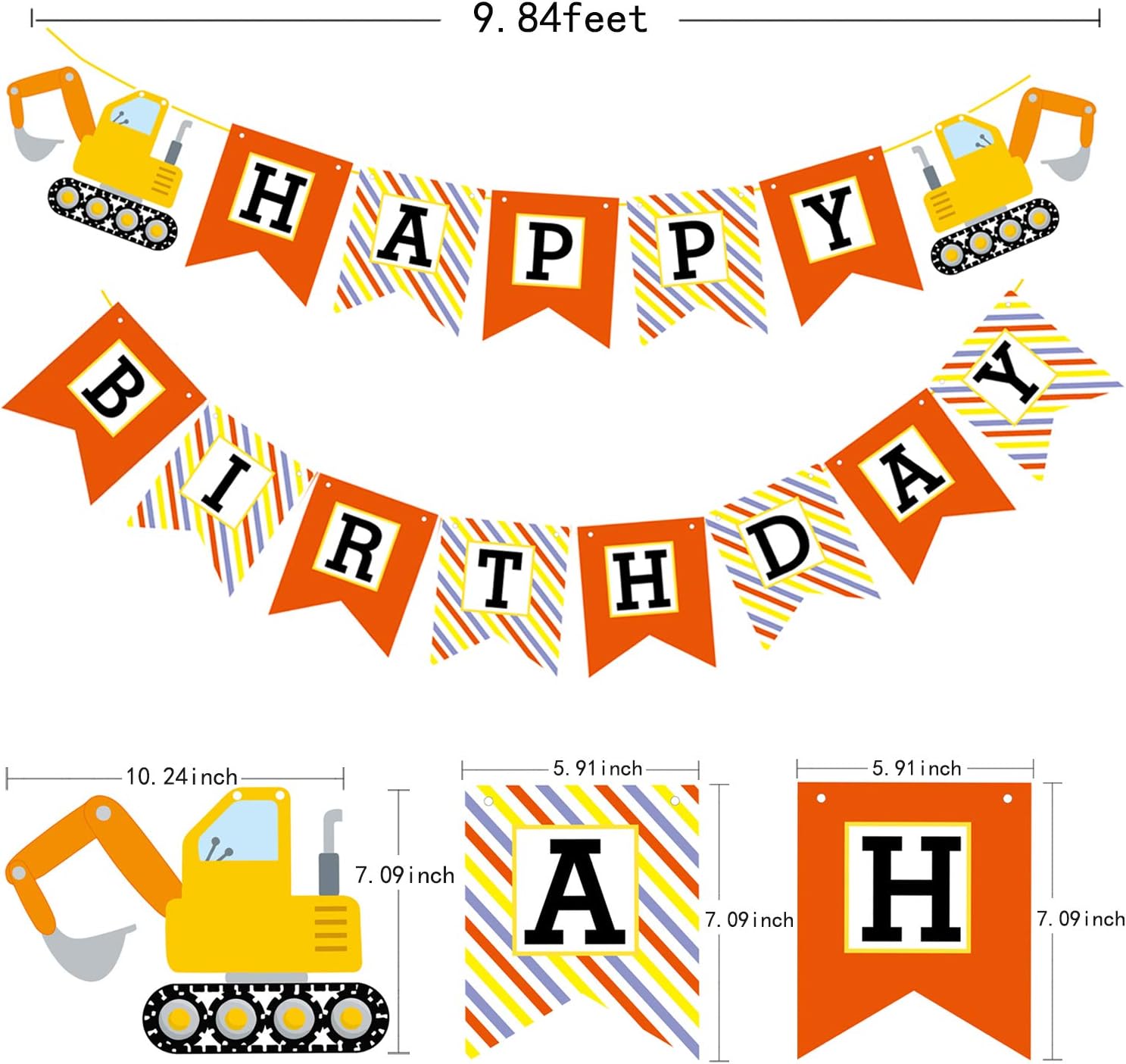 Download Toys Games Alissar Construction Birthday Party Supplies 2 Construction Birthday Banners With 9 Pack Balloons Truck Excavator Party Decoration For Boy Party Supplies