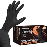 Jointown Upgraded 10 Mil Heavy Duty Nitrile Gloves, Mechanic Gloves Nitrile Disposable, with Raised Diamond Texture