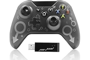 JZW-Shop Wireless Controller for Xbox One/Xbox One S/Xbox One X/Xbox Series X/PS3/PC, 2.4GHZ Wireless Game Controller with Dual Vibration Black