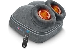 Snailax Shiatsu Foot Massager with Heat, Electrick Foot Massager Machine for Neuropathy, Plantar Fasciitis, Feet Warmers for Women,Men, Foot Heater Under Desk, Size 13