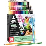 Arteza Colored Pencils for Adult Coloring with Case, 72 Assorted Drawing Pencils in Vibrant Colors, Pencil Set for Coloring B