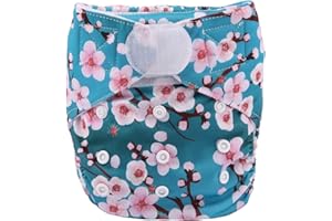 SIGZAGOR Baby Pocket Cloth Diaper Nappy Hook and Loop for Girls (Peach Blossom)