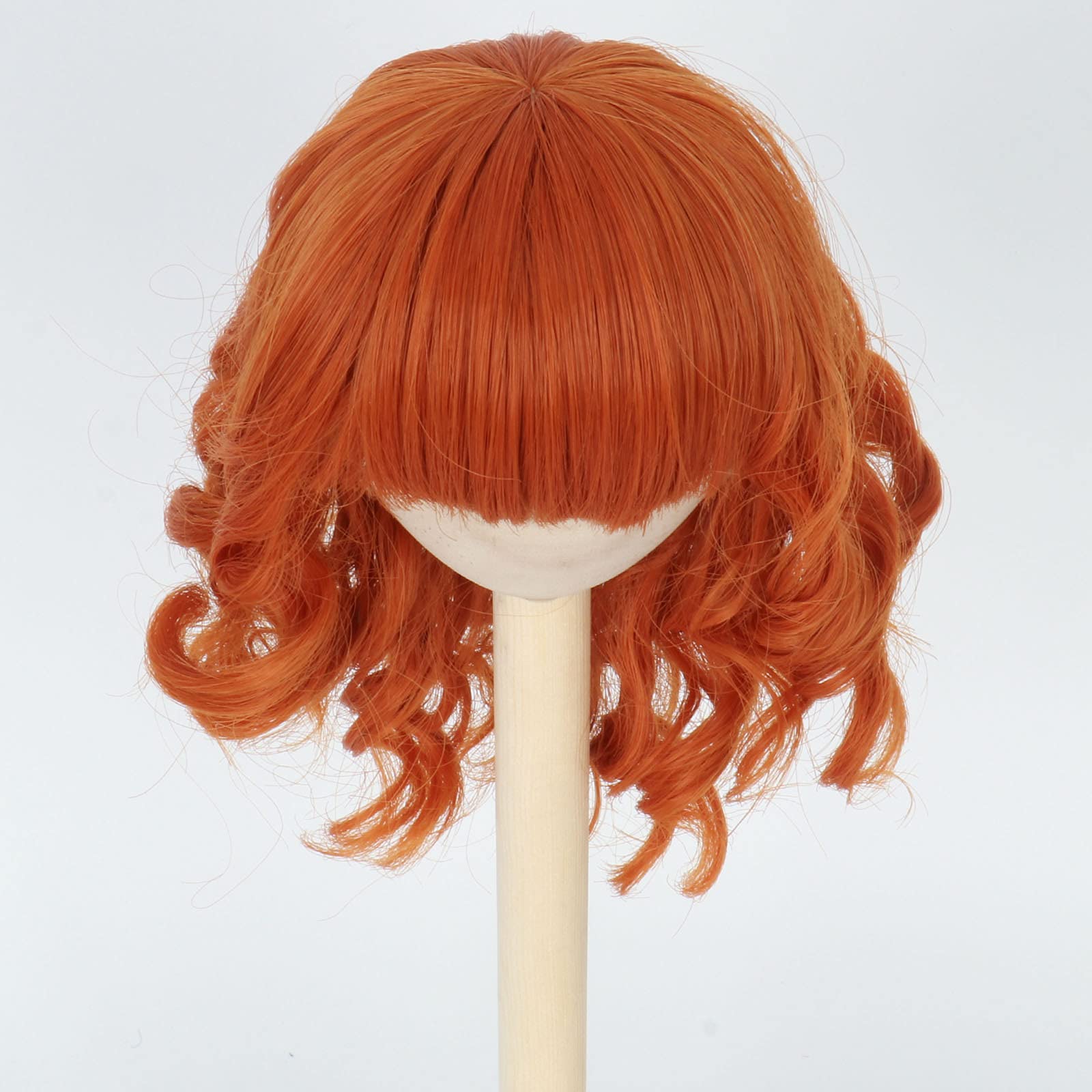 Miss U Hair 8-9 Inch 1/3 BJD Doll Wig MSD DOD Pullip Dollfie Short Curly Carrot Orange Doll Wig (KB14-T2735)