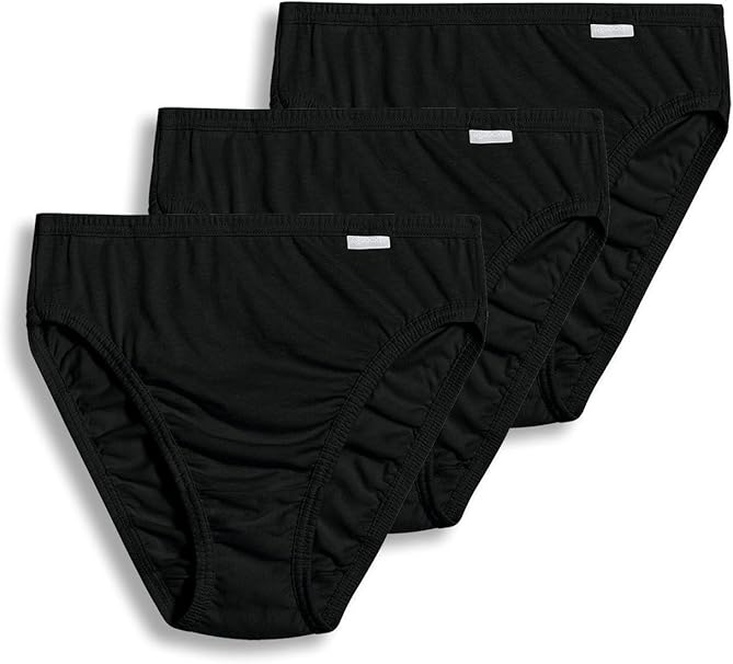 Jockey Women's Underwear Elance French Cut 3 Pack, black, 7 Amazon