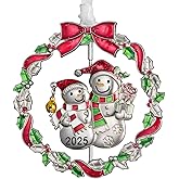 Xmas station 2025 Snowman Christmas Tree Ornament Metal Silver Hanging Rotatable Design Charm Holiday Decorative Pendant Gift Keepsake
