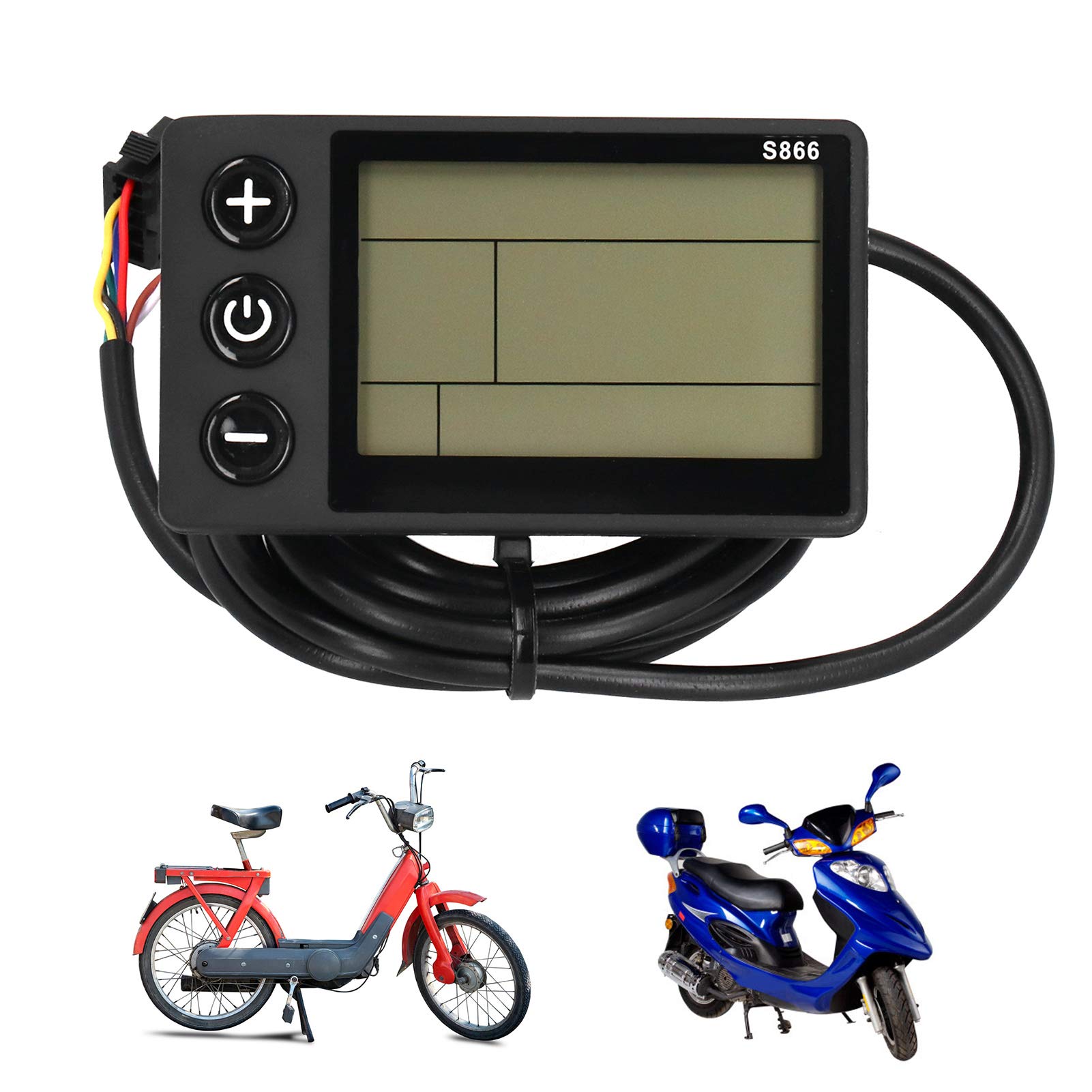 LCD Display Panel, Scooter LCD Display Electric Scooter Display LCD Display Panel for Electric Scooter Outdoor, Rainproof LCD Display Riding Accessories(48V, Pisa Leaning Tower Type)
