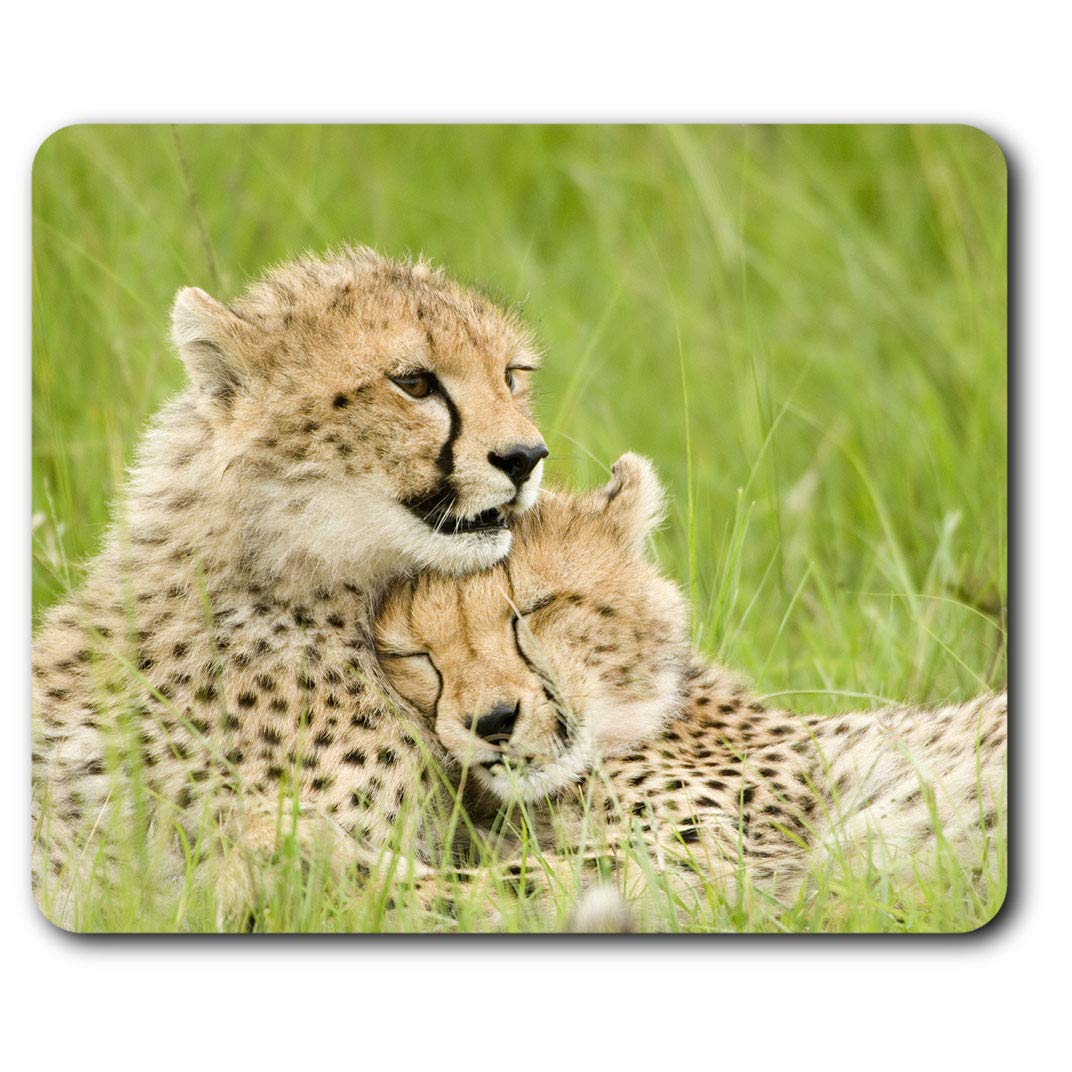 Sweet Couple Cheetah Wild Cat Mouse Mat Pad Computer PC Laptop Gaming Office Home Desk Accessory Gadget 14141