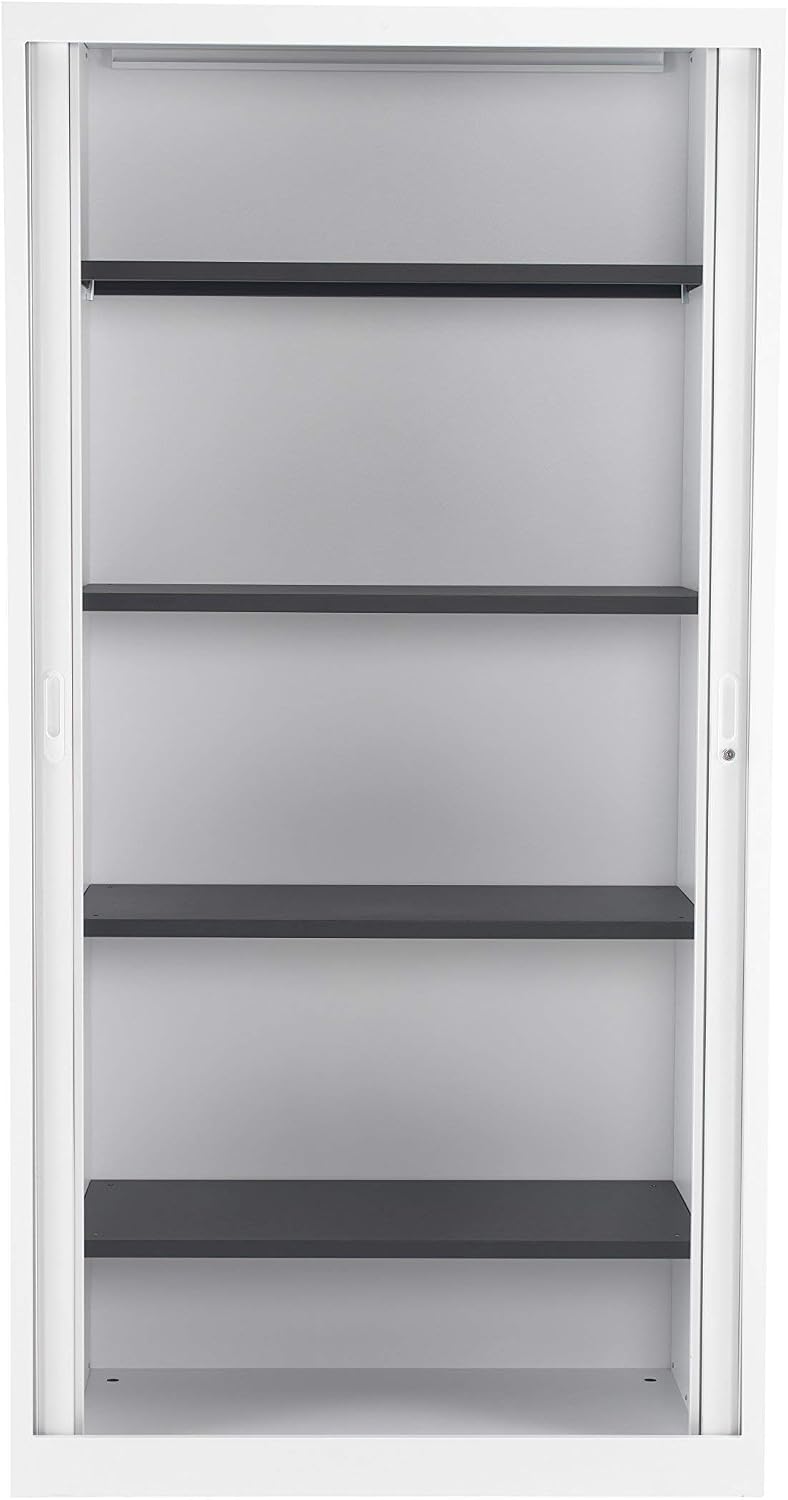 Talos Side Opening Tambour Unit 1000x450x1950mm White KF78761 - Image 5