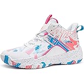 Men's High-Top Basketball Shoes Anti-Slip and Wear-Resistant Soles Running Shoes Graffiti Design Fashionable Sports Shoes