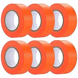 6 Pack Orange Flagging Tape, Non-Adhesive Plastic