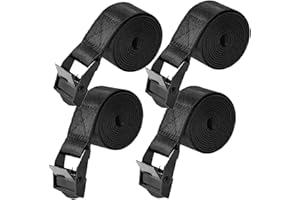 DSHTP 4PCS Tie Down Straps,Lashing Straps with Heavy Duty Secure Straps up to 600 lbs for Cargo, Luggage, Bicycles, Motorcycles, Truck, SUV, Car Roof Rack, Canoe (3.3ft)