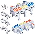 UOHGDPY 5pcs DIN Rail Terminal Blocks, DIY Splicing Wire Connectors for Circuit Inline 28-12AWG (3 in 15Out)