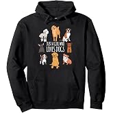 Fun Dog Puppy Lover Themed | Cute Just A Girl Who Loves Dogs Pullover Hoodie