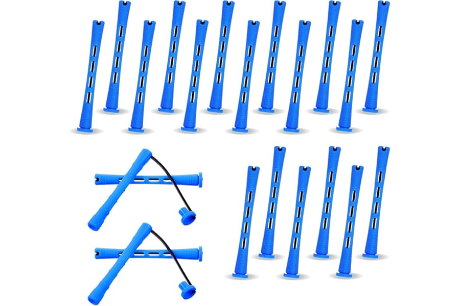 20 Pcs Perm Rods For Short Hair Small Plastic Hair Perming Rods And Rollers Curling Roller Perm Rod Medium For Long Hairs (Blue, 0.35 Inches)