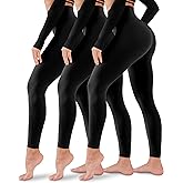 3 Pack Leggings for Women-No See-Through High Waisted Tummy Control Yoga Pants Workout Running Legging