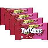Twizzlers Cherry Nibs - Pack of 4 - Low Fat Snacks that Everyone is Sure to Love - King Size Delicious Cherry Gummy Candy