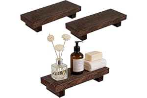 Bicuces 3 Pcs Wood Tray Pedestal Stand Wood Riser Farmhouse Bathroom Decor Kitchen Decor Decorative Wooden Riser Kitchen Soap