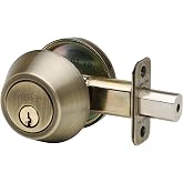 Copper Creek DB2410AB Single Cylinder Deadbolt, Antique Brass, Key Lock