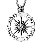 COOLSTEELANDBEYOND Mens Women Marine Steering Wheel Sun Wheel Pendant Necklace Stainless Steel 30 inches Wheat Chain