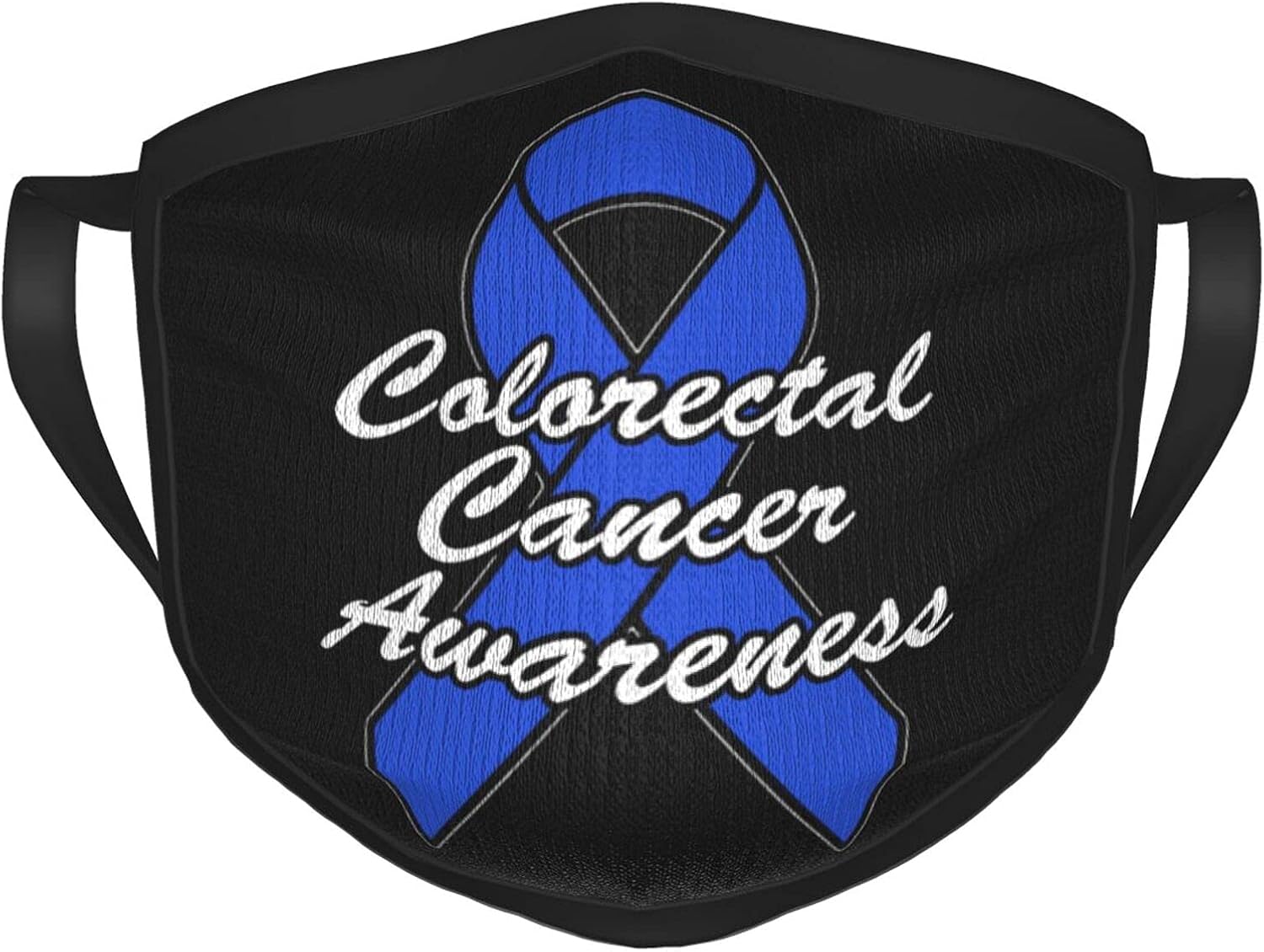 Colorectal Cancer Awareness Face Masks, Washable and Reusable Black