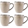 GBHOME Ceramic Coffee Mugs Set of 4, 12oz Stoneware Coffee Mugs Set For Dad Mom Women MEN, Light Weight Ceramic Coffee Cups for Latte/Tea/Beer/Hot Cocoa, Dishwasher & Microwave Safe,Cappuccino