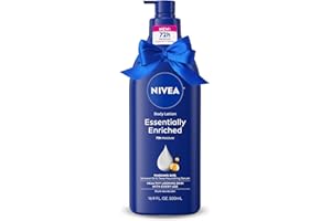 NIVEA Essentially Enriched Body Lotion for Very Dry Skin with Hyaluronic Acid, Almond Oil and Deep Nourishing Serum, 72-Hour Body Moisturizer, Holiday Gifts for Self Care, 16.9 Fl Oz Pump Bottle