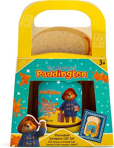 Paddington Bear Marmalade Sandwich Gift Set 200ml Bubble Bath Sponge Kids