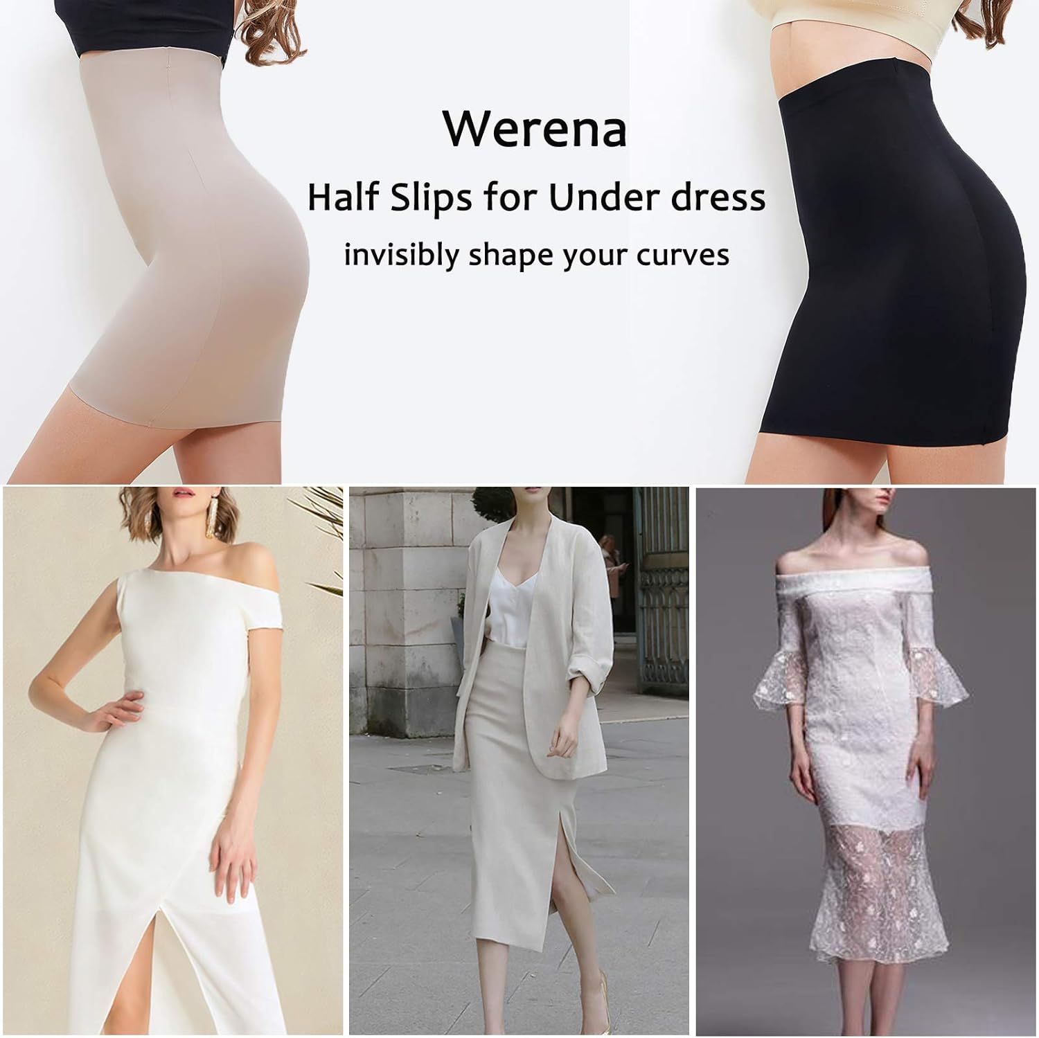 Seamless Shapewear Half Slips for Women Under Dresses Tummy Control Slip Skirt Slimming Body Shaper (Beige-half slip, X-Large) at  Women’s Clothing store