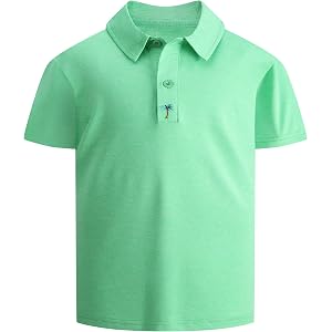 WENTTUO Boys Polo Shirt Childs Short Sleeve Golf Collared Shirts School Uniform Tennis Pique Shirts for Kids