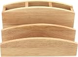 apollo The Housewares Brand Letter Rack Pen Tidy Hevea Wood Natural 23x14x12cm view 2