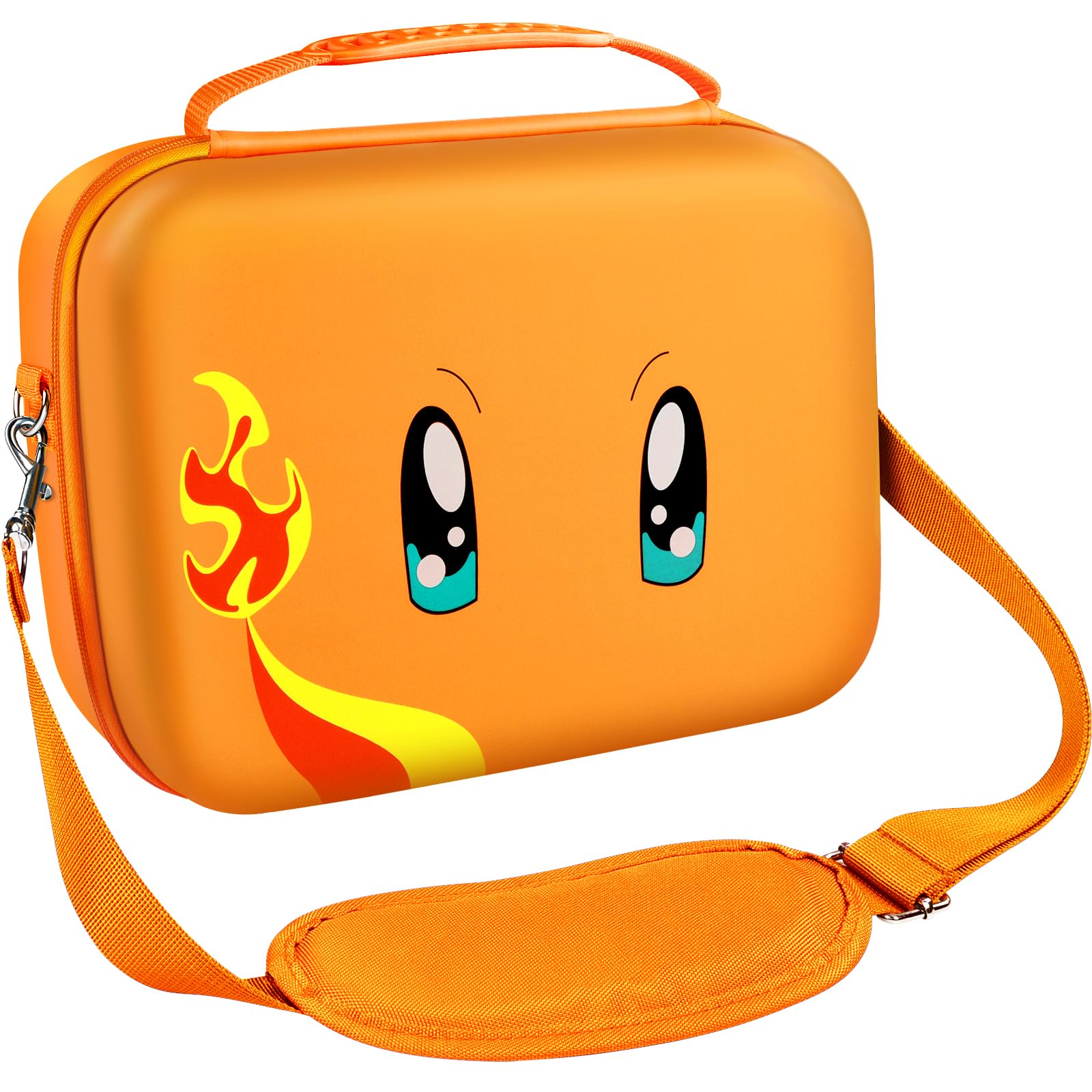 ivoler Carrying Storage Case for Nintendo Switch/For Switch OLED Model (2021),Portable Travel All Protective Hard Messenger Bag Soft Lining 18 Games for Switch Console Pro Controller Orange