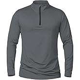 Qngwrtk Mens Quarter Zip Pullover Sweatshirts - UPF 50+ Moisture Wicking & Breathable Sun Protection Golf Shirt