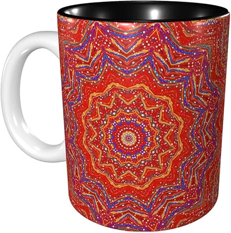 Amazon Co Jp 幾何学 花 イラスト マグカップ コーヒー カップ セラミック マグ コップ 電子レンジ対応 食洗機対応 おしゃれ かわいい 330ml 9色 日常 ホーム キッチン