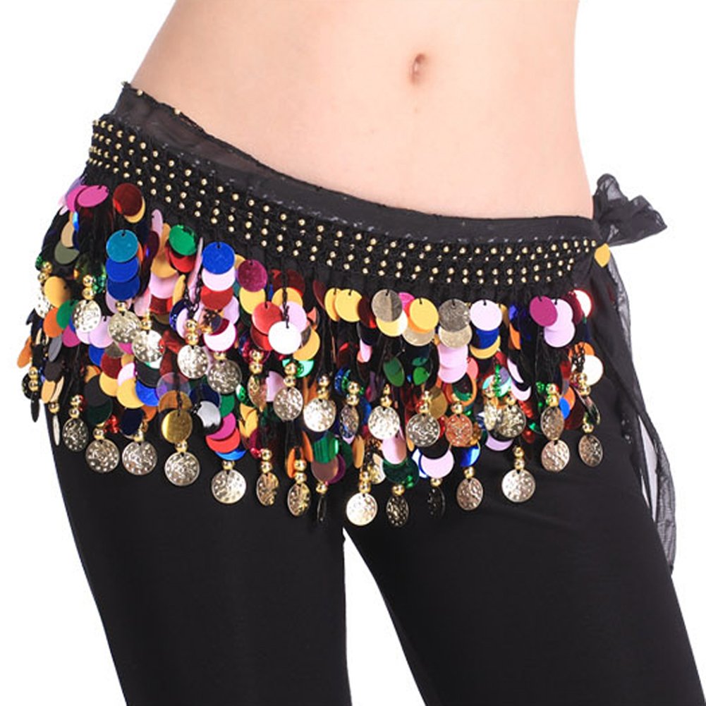 BellyLady Belly Dance Hip Scarf Skirt Wrap With Paillettes