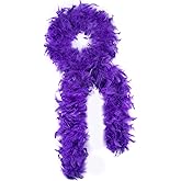 SOGUGOM Purple Bulk Feather Boas - 50g 2 Yards Boa Feathers for Mardi Gras, Party, Wedding, Concert, Costume and Home Decoration(Purple)