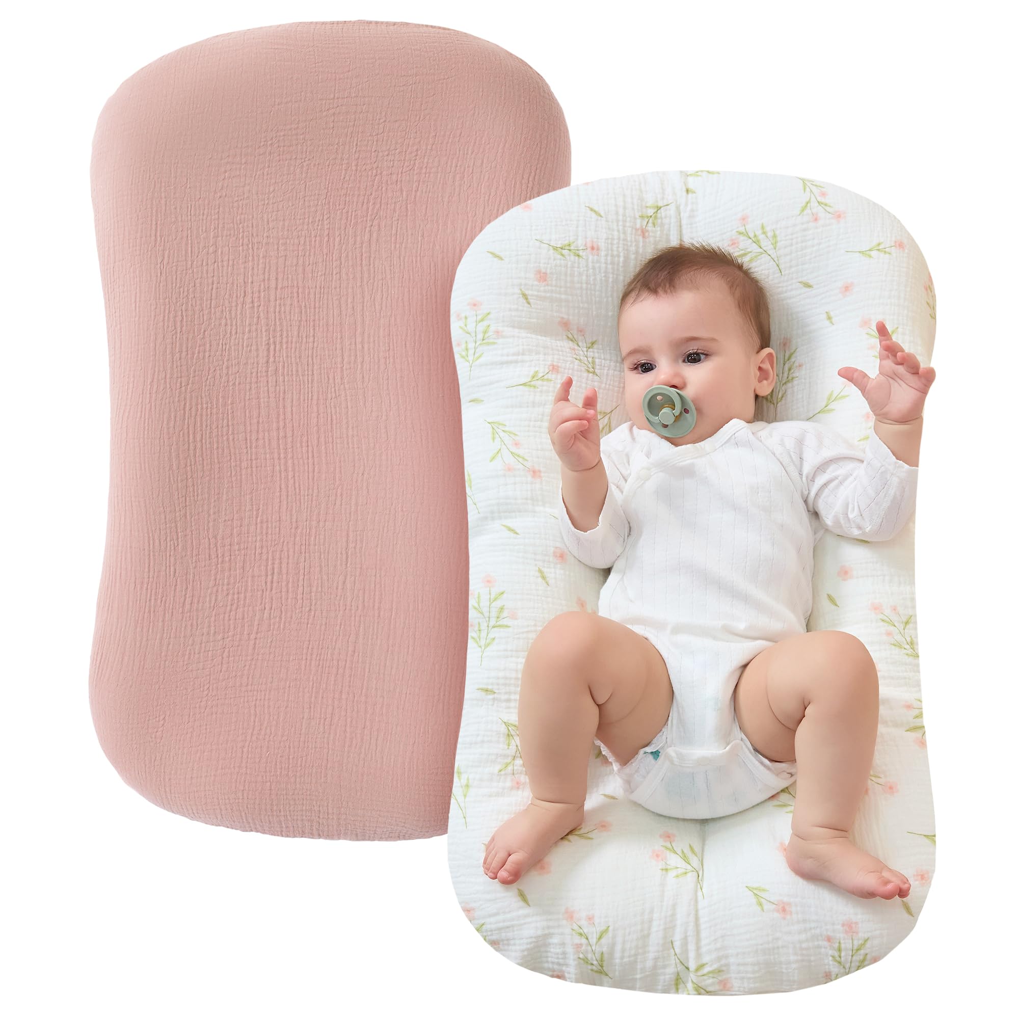 Photo 1 of JELLYMONI Muslin Baby Lounger Cover, 100% Cotton 2 Pack Infant Lounger Cover to Protect Lounger from Minor Leaks and Spills, Covers Only No Loungers