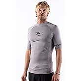 Rip Curl Men's Standard Short Sleeve Rashguard-UPF 50+ Sun Protection Surf Shirt, Tight Fit Rash Vest