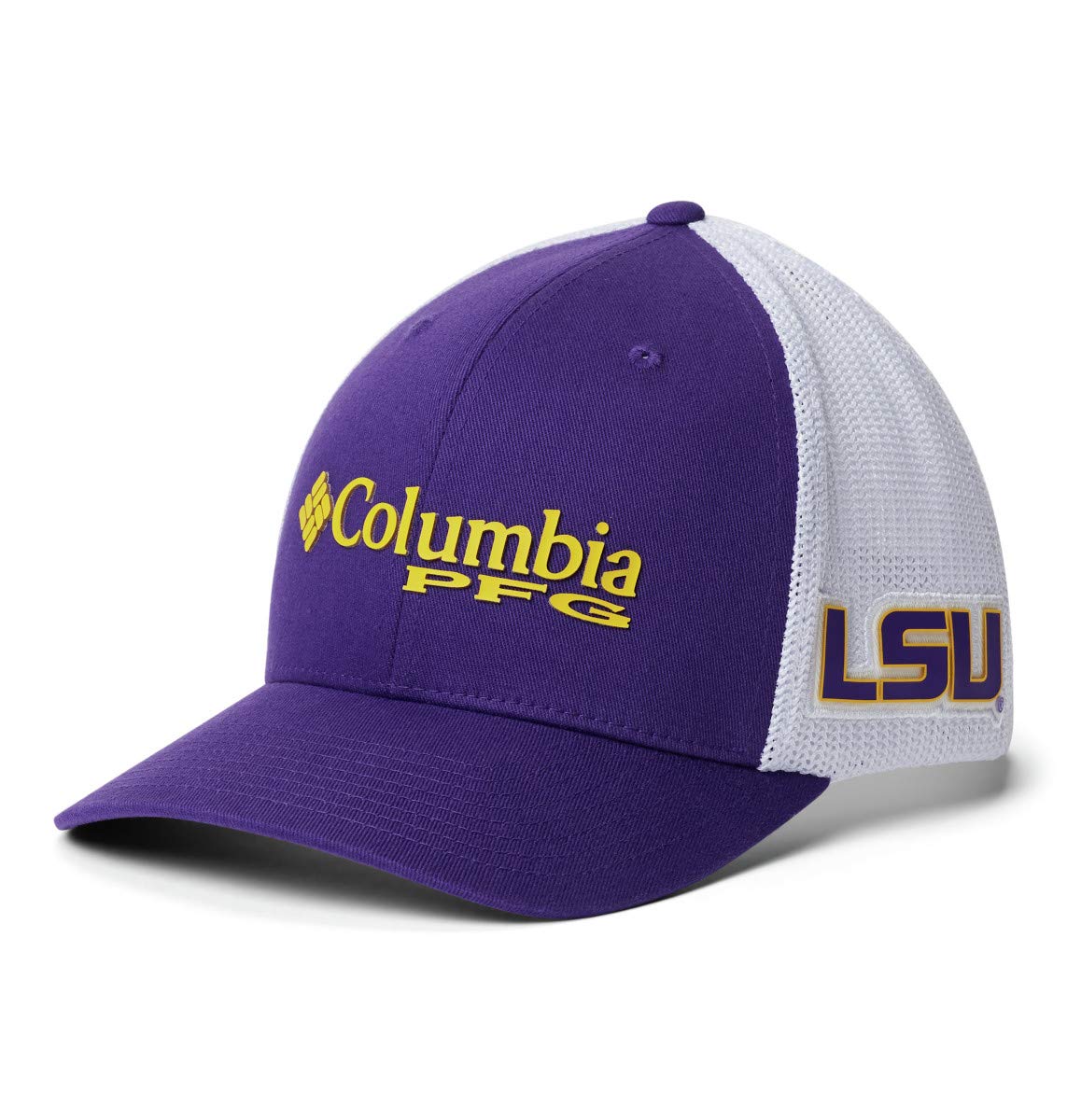 NCAA LSU Tigers Men's Collegiate PFG Mesh Ball Cap, Small/Medium, LSU - Vivid Purple