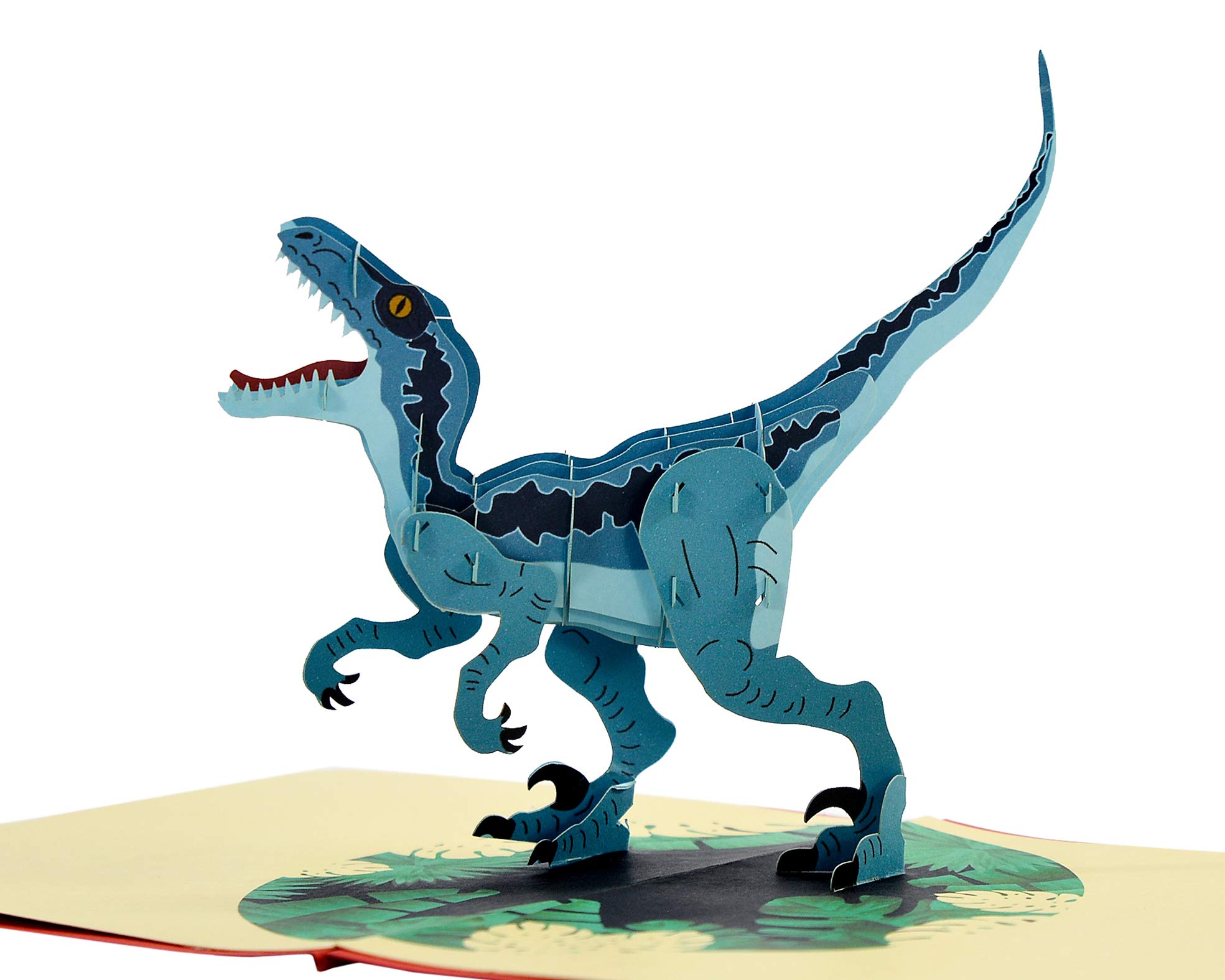 CUTPOPUP Raptor Dinosaurs Birthday Pop Up Card, 3D Popup Greeting Cards, 3D Birthday Card With Blank Note, Handmade 3D Popup Birthday Card Men Father Brother Husband Him Son Newphew UK