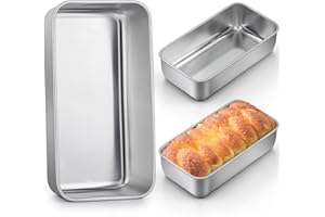 LIANYU 3 Pack Loaf Pans for Baking Bread, 9x5 Inch Bread Pan, Bread Loaf Pan for Baking, Stainless Steel Meatloaf Baking Pan, Loaf Tin Pan for Homemade Banana Bread, Dishwasher Safe