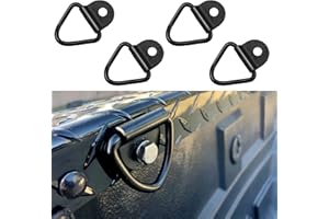 Sporthfish Cargo Tie-Down Anchors,4-Pack Black Steel V-Ring Bolton Trailer Cargo Tie Down,for Trailers,Trucks and Warehouses Replacement for D-Ring Plastic Flush Mount Pan Fitting Tie-Downs