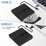 ZZOSRDR External CD DVD Drive USB 3.0 Type-C Portable Writer Player Mac PC view 2