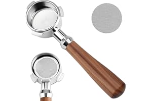 YUEYEE 54mm Bottomless Portafilter Compatible with Breville Barista Pro, Bambino Plus, Barista Express Impress, Infuser, Barista Touch, Duo-Temp Pro & Bambino, Walnut Handle